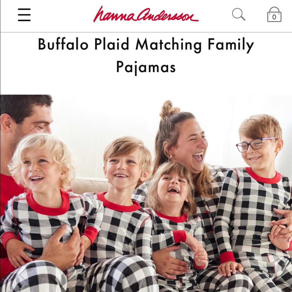 Hanna Andersson Buffalo Plaid Mom and dad matching Christmas pajamas